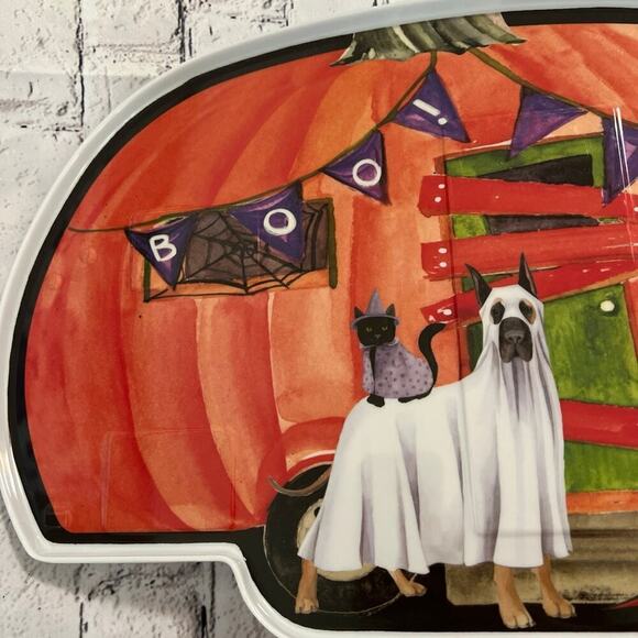 Kensie Home Halloween Camper Dogs Cat‎ Bat Platter Tray - Picture 3 of 6